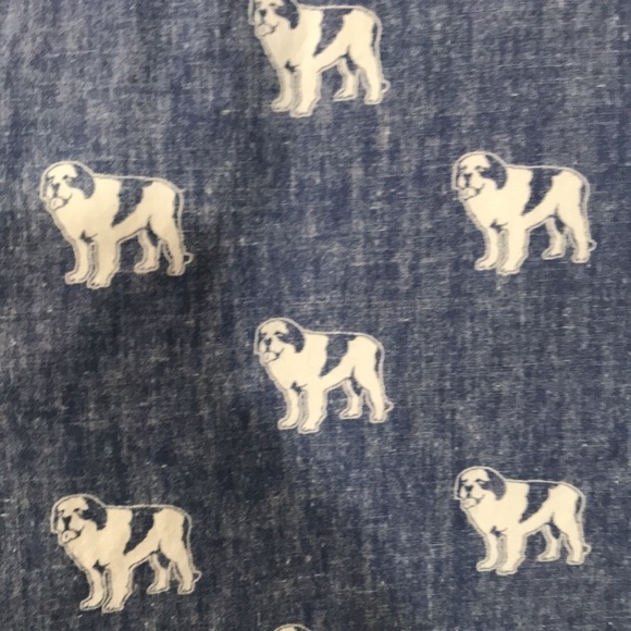 Big Dogs 100% Cotton All Over Print Blue & White Short Sleeve Button Shirt - Picture 3 of 8